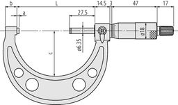Technical Image of outside micrometer economy design 25-50mm .