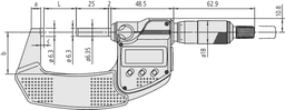 Technical Image of digital micrometer ip65 25-50mm .