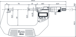 Technical Image of digital micrometer ip65 75-100mm, with output .