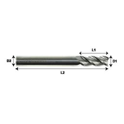 STARKE Ali-Mill A453 Series 3 Flute 45 Degree Solid Carbide End Mill for Machining Aluminium Technical Drawing.